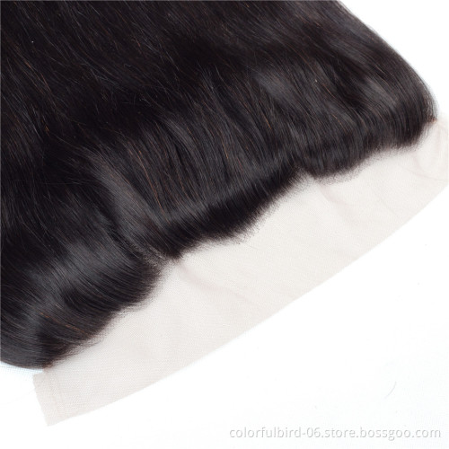 Free Sample Straight Virgin Hair 13*4 frontal straight human hair Extensions Double Drawn Italian hair Weave